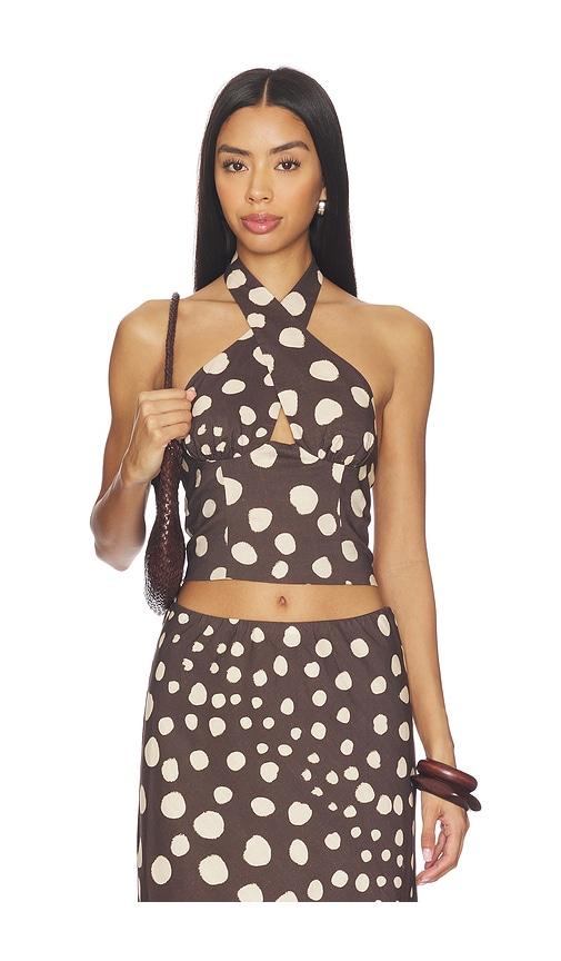 seven wonders billie top in brown. - size l (also in m, s, xl, xs)