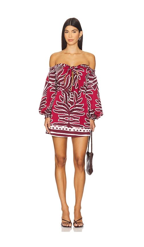 seven wonders brodie off shoulder mini dress in red. - size m (also in s)