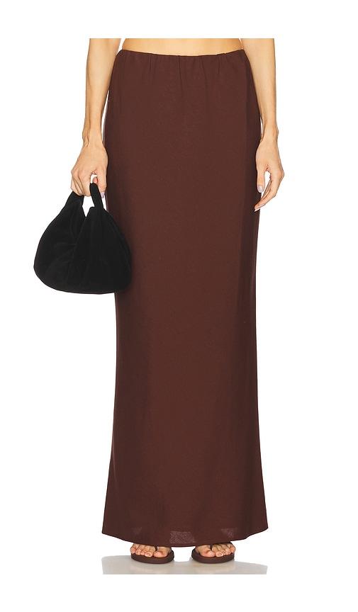 seven wonders comalie maxi skirt in chocolate. - size m (also in xs, s)