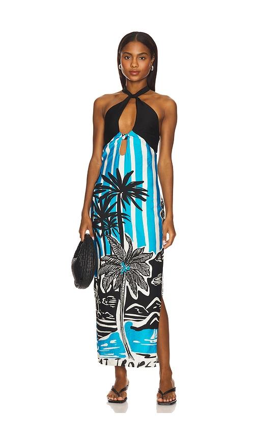 seven wonders isla midi dress in blue. - size s (also in xs)