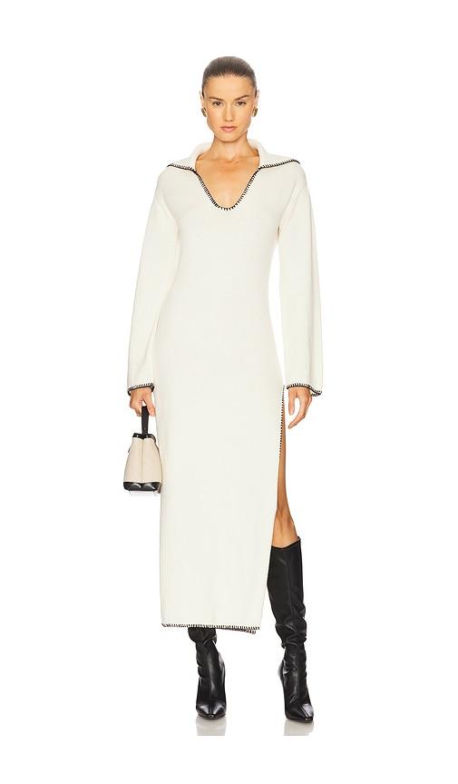 seven wonders ivana sleeved maxi dress in cream. - size m (also in s)