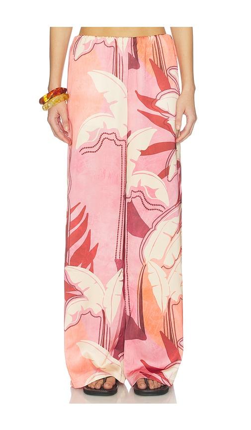 seven wonders kaeli elasticated palazzo pant in blush. - size l (also in s, xs, m, xl)