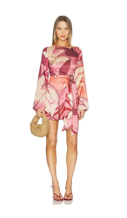 seven wonders kaeli long sleeve mini dress in blush. - size m (also in xs, s, xl)