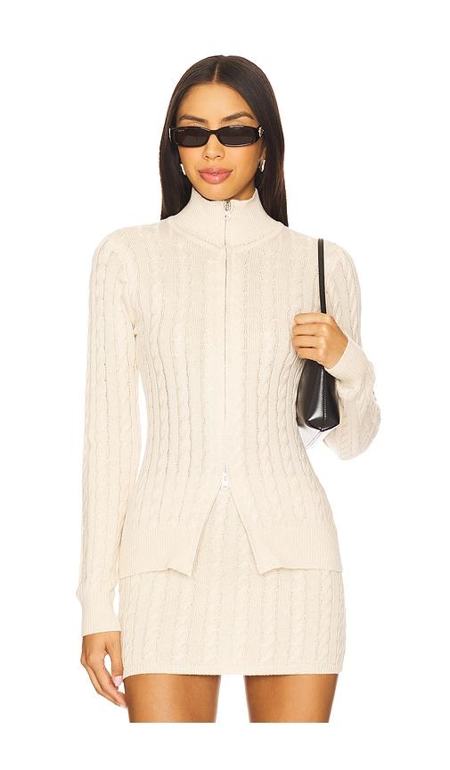 seven wonders katarina long sleeve top in cream. - size m (also in s, xs, xl)