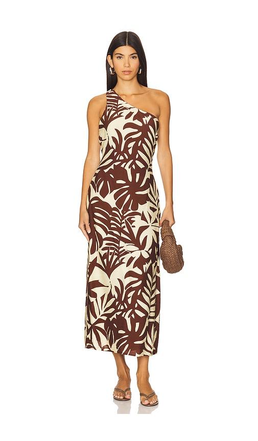 seven wonders matelo midi dress in brown. - size m (also in xs)