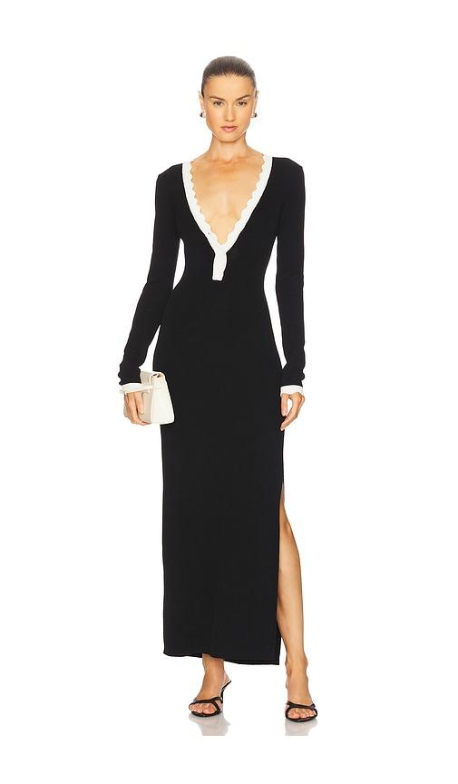 seven wonders milenia sleeved maxi dress in black. - size s (also in xs)