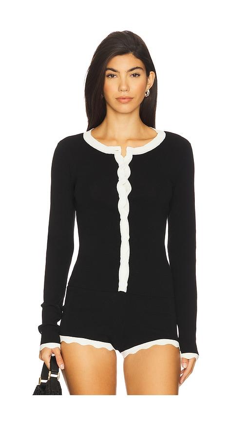 seven wonders milenia sleeved top in black. - size xl (also in xs)