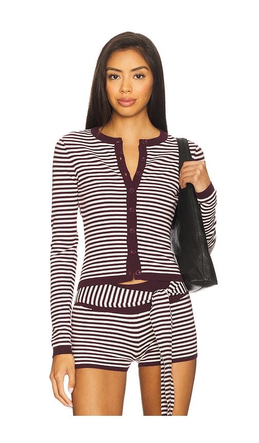 seven wonders mischief long sleeve top in wine. - size l (also in s, xs, m)