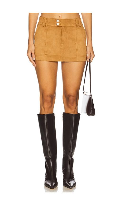 seven wonders monah mini skirt in brown. - size l (also in s, m)
