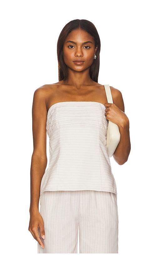 seven wonders nicolette top in light grey. - size l (also in xs, s, m, xl)