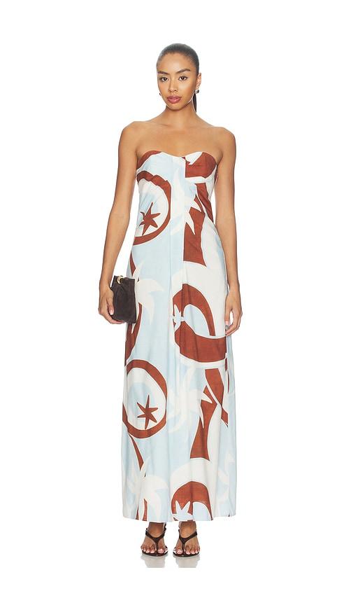 seven wonders rihanna strapless maxi dress in blue. - size m (also in xs, s)