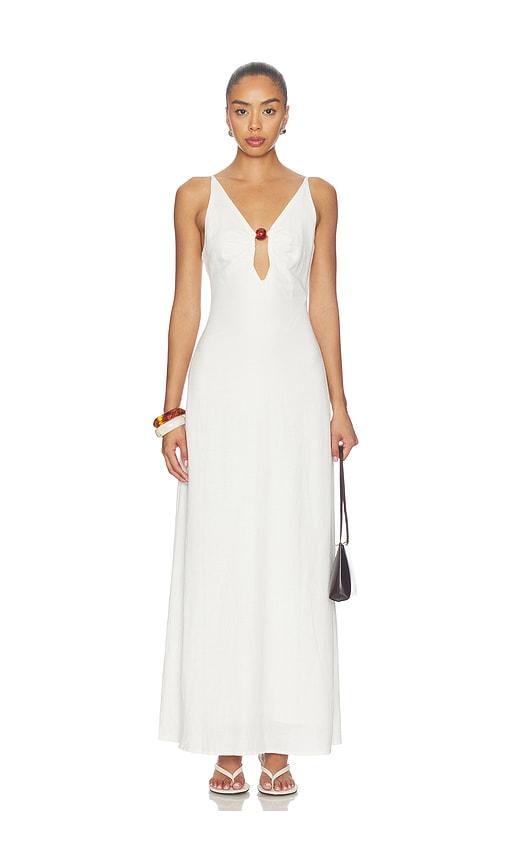 seven wonders unity low plunge maxi dress in white. - size l (also in xs, s, m, xl)
