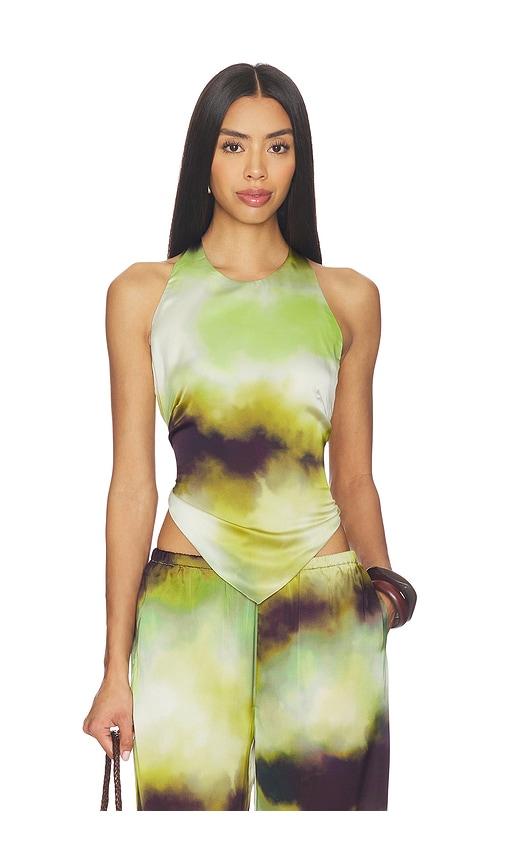 seven wonders vega halter top in olive. - size l (also in m)