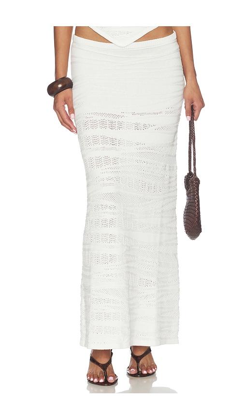 seven wonders wrenley knit maxi skirt in white. - size m (also in xs)