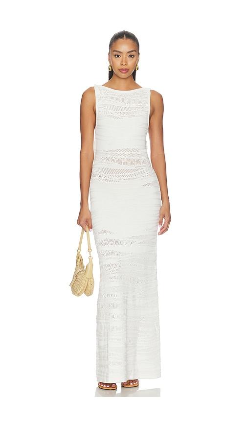 seven wonders wrenley open back knit maxi dress in white. - size l (also in xs, s, m, xl)