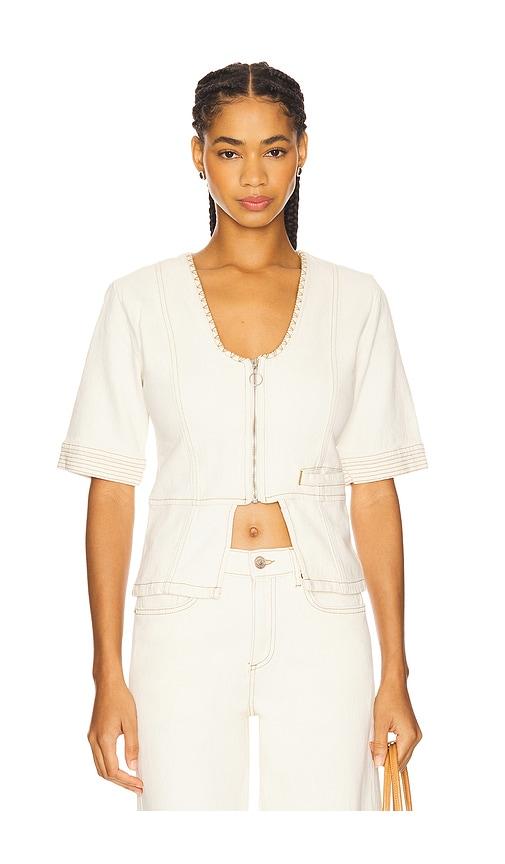 seventy + mochi lea top in white. - size l (also in xxs, xs, s)