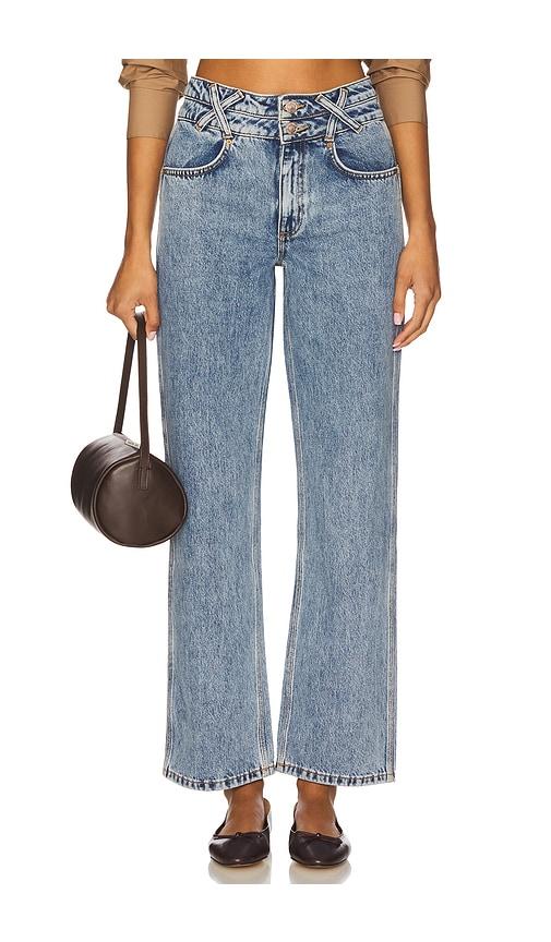 seventy + mochi leo straight jeans in blue. - size 25 (also in 26, 27, 29, 30, 32, 34)