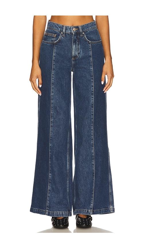 seventy + mochi two tone bay wide leg jeans in blue. - size 27 (also in 31, 34)