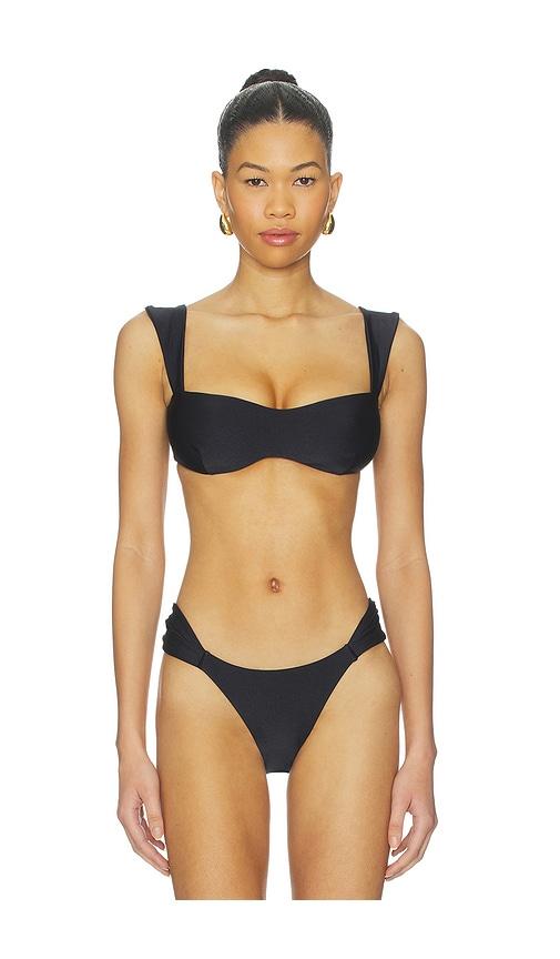 shani shemer aster bikini top in black. - size m (also in s, xs)