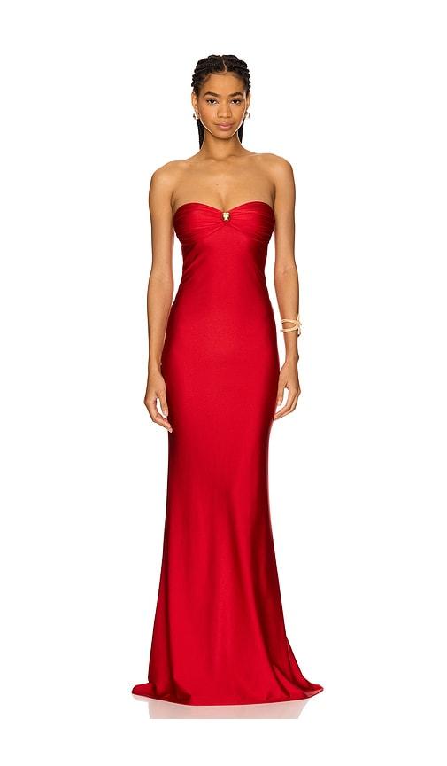 shani shemer cascade maxi dress in red. - size l (also in m)