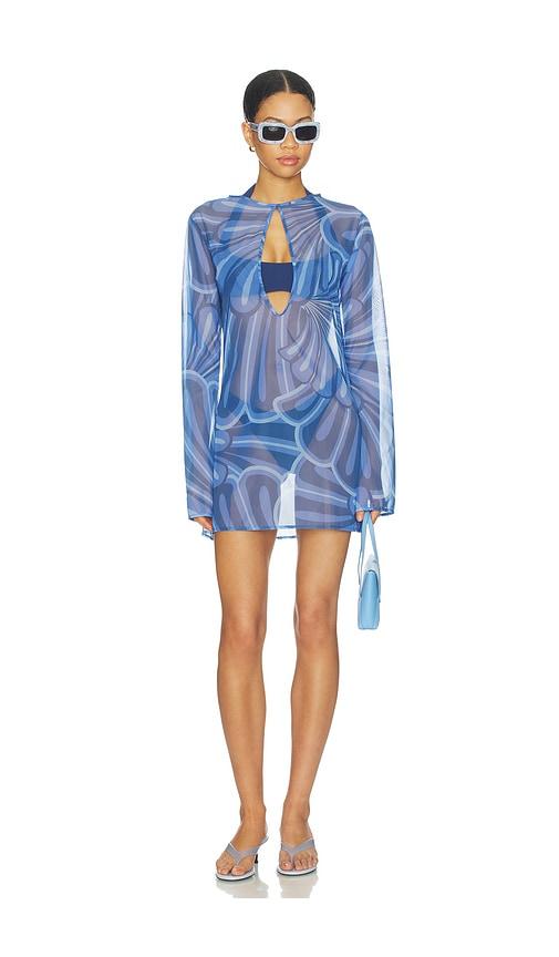 shani shemer catherine mini dress in blue. - size l (also in xs, s, m)