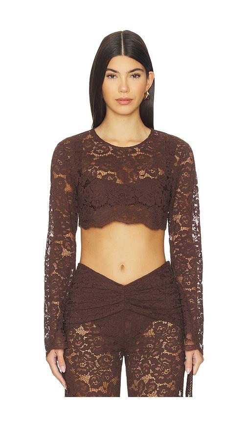 shani shemer ella crop top in brown. - size m (also in s, xs)