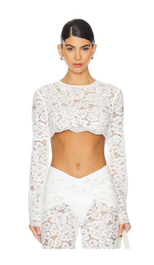shani shemer ella crop top in white. - size l (also in s, m)