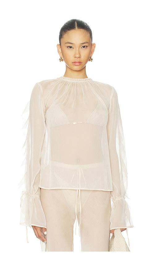 shani shemer jeanie blouse in beige. - size m (also in s, xs)