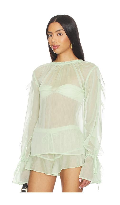 shani shemer jeanie longsleeve top in mint. - size l (also in xs)