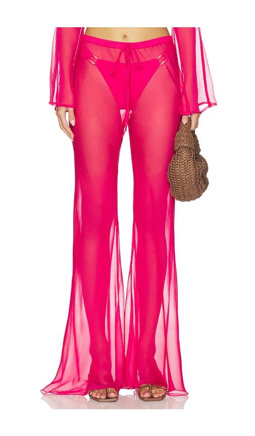 shani shemer kairo wide leg pants in fuchsia. - size l (also in m)