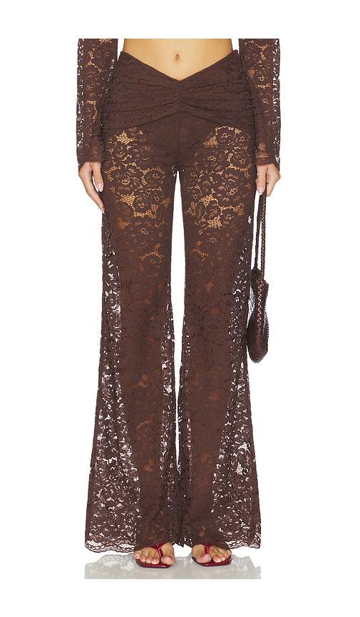 shani shemer madison straight pants in brown. - size m (also in s)