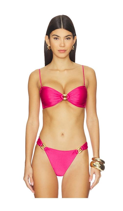 shani shemer nyx bandeau bikini top in fuchsia. - size l (also in xs, s, m)