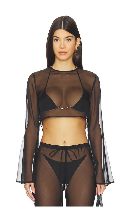 shani shemer phoenix crop top in black. - size m (also in s)