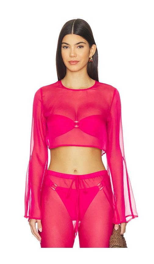 shani shemer phoenix crop top in fuchsia. - size m (also in s)
