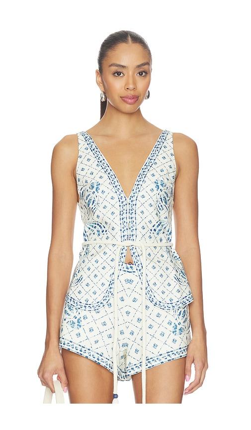 shani shemer rue top in blue. - size l (also in m, s)