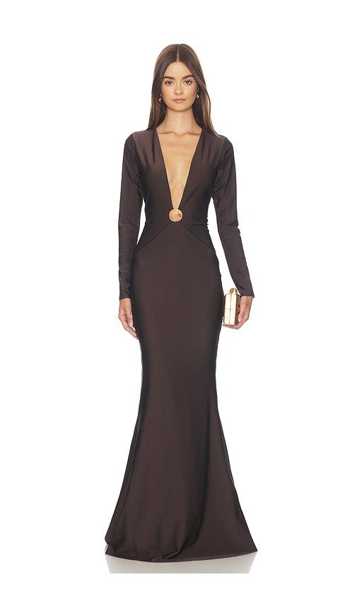 shani shemer sadie maxi dress in brown. - size l (also in xs, m, s)