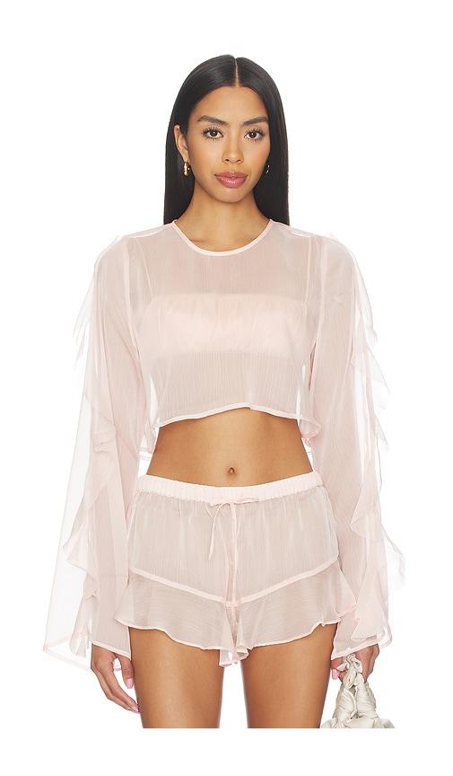 shani shemer thoma cropped shirt in rose. - size l (also in s)