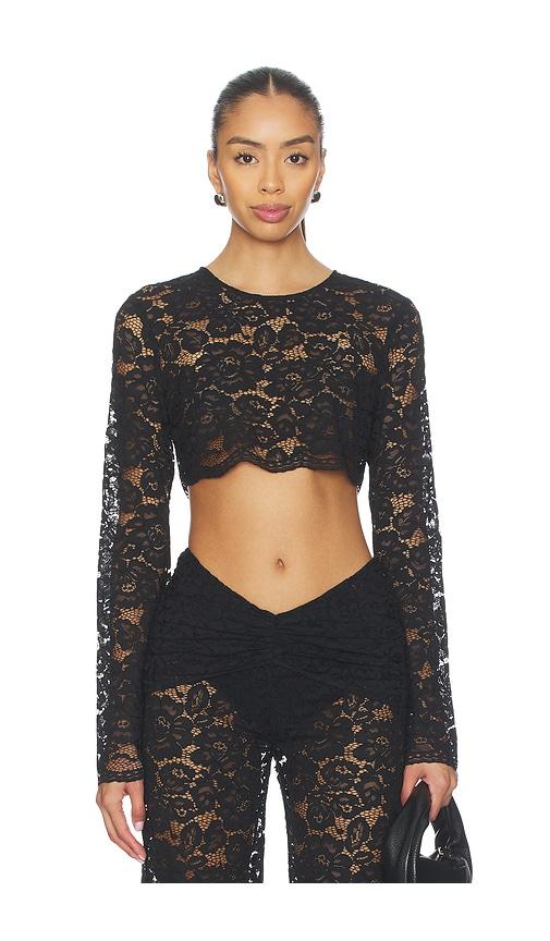 shani shemer x revolve ella crop top in black. - size l (also in m, s, xs)