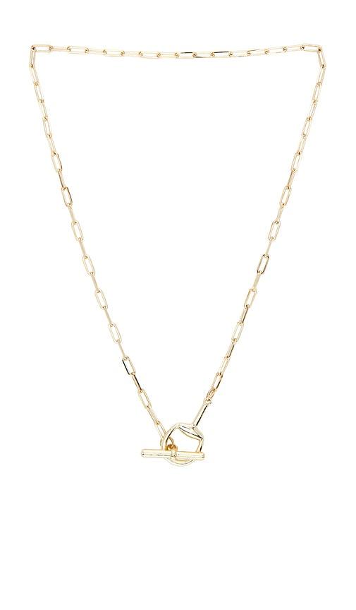 shashi ?rier necklace in metallic gold.