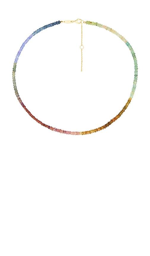 shashi aisha gemstone necklace in green.