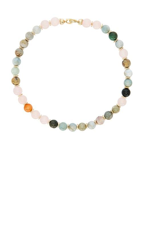 shashi beaded necklace in green.