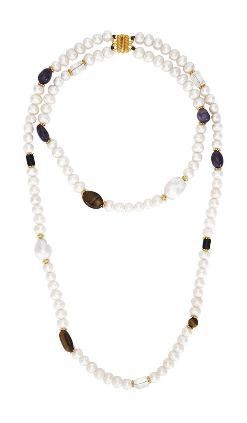 shashi bennet gemstone necklace in ivory.