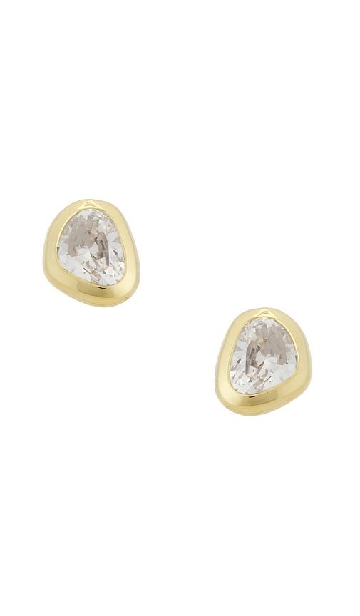 shashi benson stud in metallic gold.