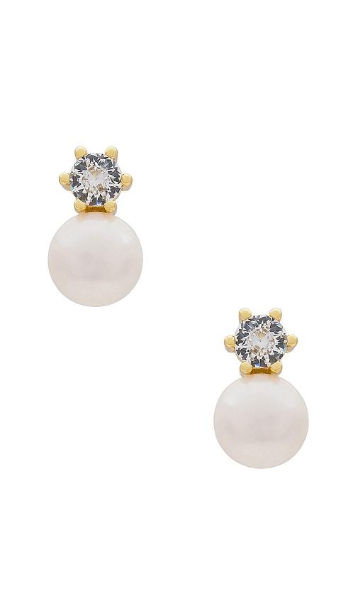 shashi bliss stud earrings in metallic gold.