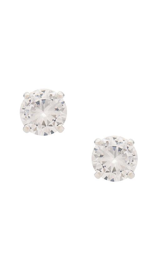shashi caroline large stud in metallic silver.