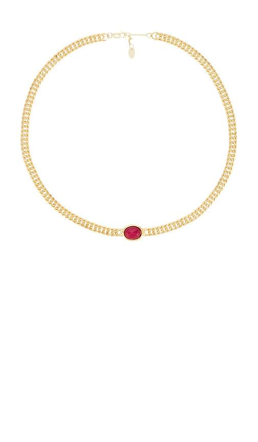 shashi casa gemstone necklace in metallic gold.