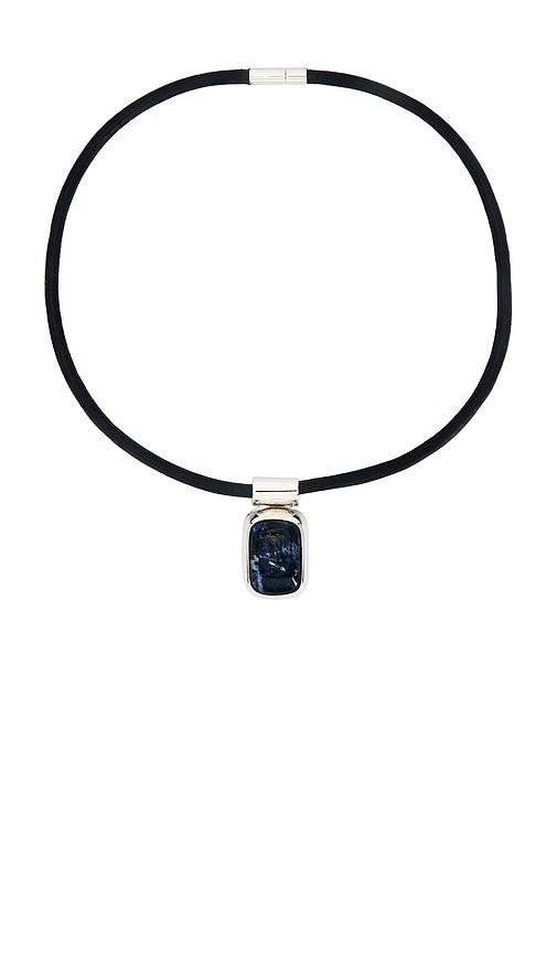 shashi clementine cord necklace in blue.