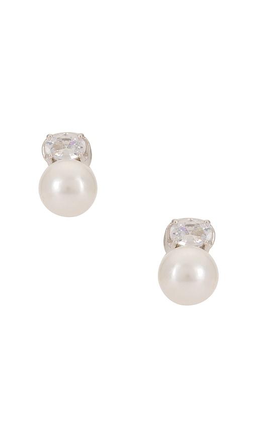 shashi cleo stud earring in ivory.
