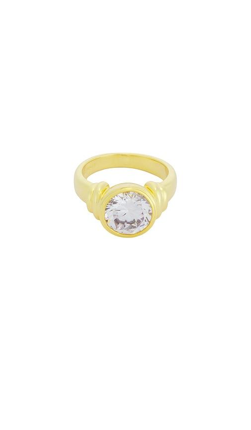 shashi diamond pinky ring in metallic gold. - size 5 (also in 6)