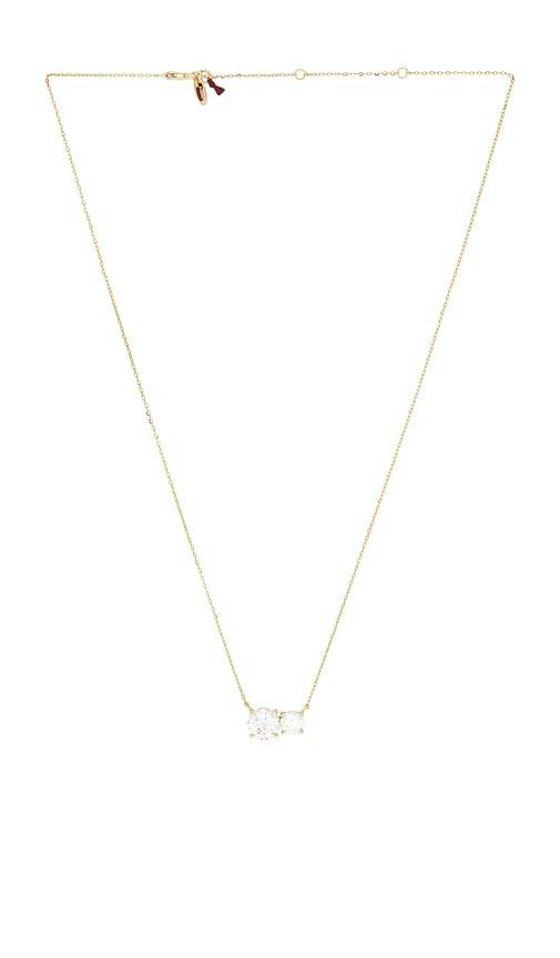 shashi double solitaire necklace in metallic gold.